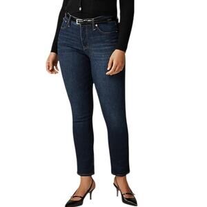 J. Crew 03 Slim Straight Crop Jeans Dark Wash Mid Rise Super Stretch Sculpted 27